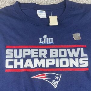 NFL New England Patriots Super Bowl 53 Champions Blue Long Sleeve Shirt large‎